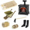 Fivtsme Miniatur Wichtel Zubehör, 1/12 Wichtel Zubehör Miniatur, Miniatur Deko Weihnachten Set, Glühender Kamin,Schlitten,Hacke,Heuhaufen,Brennholz,Gummistiefel,Mini Ausstattungen Haus Möbel Zubehör