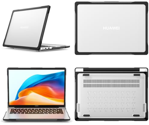 UFinetech Custodia per Huawei MateBook D14 2023 14 Pollici - Cover Protettiva Rigida Trasparente, Ultra-Sottile, Antishock, Antigraffio, Design Elegante con Ventilazione, Adatta per Uomini e Donne
