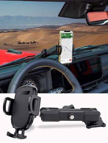 Savadicar Armaturenbrett-Handyhalterung kompatibel mit Jeep Wrangler (JL) & Jeep Gladiator (JT), verstellbare Handyhalterung für optimalen Blickwinkel, Innenzubehör, Schwarz