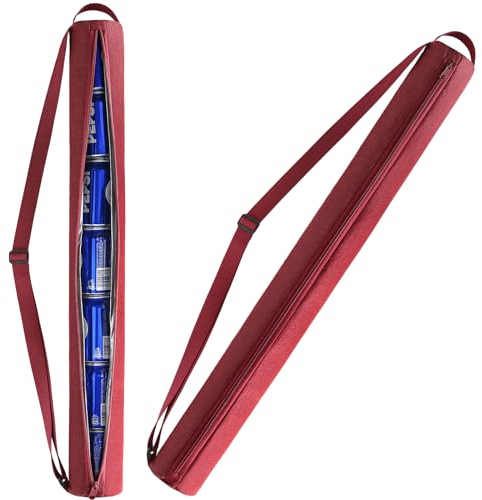 NATURAL STYLE Beer Sleeve for Golf Bag,7-Can Insulated Cooler Sleeve, Beer Drink Accessories Sling Cooler Fits Most Golf Bags Styles and Types (Red)