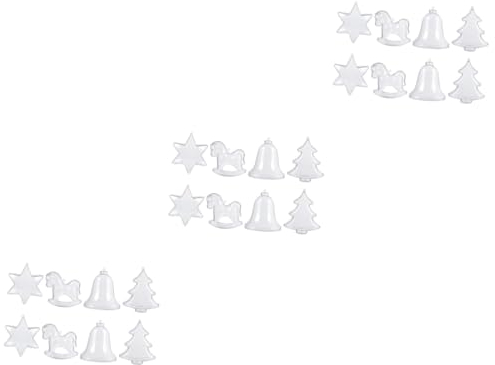 Ciieeo 24 STK weihnachtsanhänger selber Machen weihnachtsdeko Christbaumschmuck Weihnachtsbaumkugel durchsichtige Verzierung aus Kunststoff Dekor Girlande Weihnachtsschmuck Weihnachten