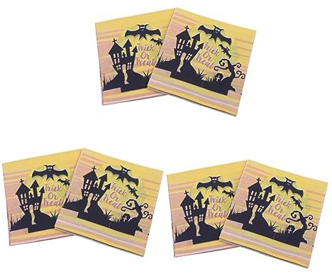 Healeved 60 Stk Halloween-Geschirr the hallow halloween mitgebsel abendmahl Partyzubehör Dinner-Party-Servietten aus Papier Besteck Halloween-Servietten Drucken Papierserviette Taschentuch