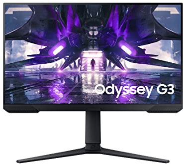 Samsung Monitor Gaming Odyssey G3 (S24DG302), Flat, 24, 1920x1080 (Full HD), VA, 180 Hz, 1 ms, AMD FreeSync, HDMI, Display Port, Ingresso Audio, HAS, Pivot, Flicker Free, Eye Saver Mode