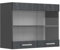 Vicco Küchenglasschrank R-Line, Glashängeschrank, Schwarz Beton/Anthrazit, 80 cm