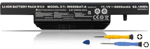 W650BAT-6 Laptop Akku für Clevo W650RB W650RC W650RZ W650RC1 W650SF W650SJ W650SR W650SC W650SB W650SH W650SZ W670RB W670SC W670SF W670SJQ W670SRQ W670SZ W670SZQ W670SZQ1 Schenker B713 M504 M505