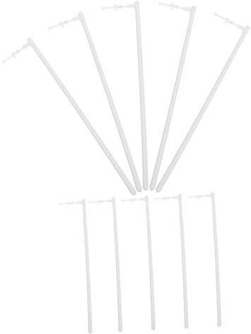 GARVALON 10pcs Pinwheel Wind Spinners - Durable White PVC Poles - Outdoor Windmill Stakes for Fun and Yard Beautification