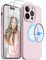 OTOFLY Compatible with iphone 14 Pro Case, [Compatible with MagSafe] Liquid Silicone Case, Upgraded Camera Protection, 6.1 inch (Chalk Pink)
