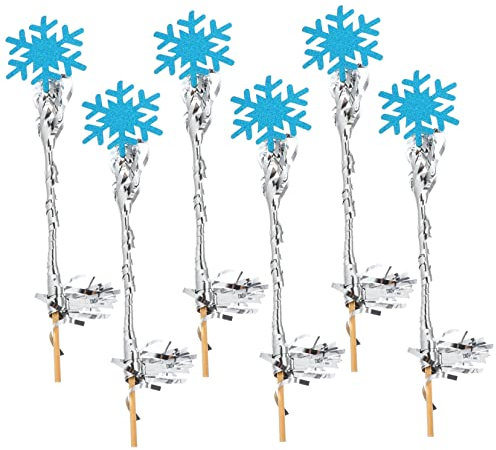 WHAMVOX Geburtstagsdekorationen Für Mädchen 6 Stück Schneeflocken-feenstäbe Hochzeitsfeenstäbe Für Party-foto-requisiten