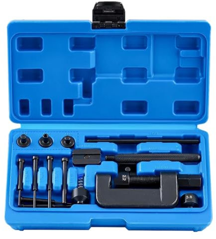THIKPO 13-teiliges Kettenbrecher-Set für Motorräder, Kettenentfernungswerkzeug, Kettenschneider und Vernietungsset für Cam- und 25 bis 630 Ketten