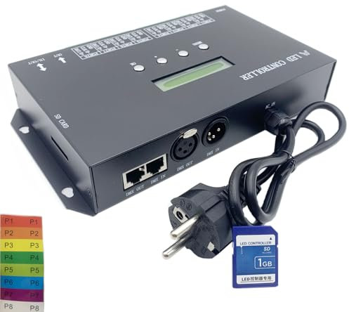 TOPXCDZ H807SA 8CH artnet/dmx zu spi led pixel controller mit sd karte für ws2811 ws2812b ws2815 ws2813 apa102 LED Streifen
