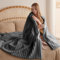 Lanqinglv Kuscheldecke Flauschig Decke Grau,Dicke Kuscheldecke Groß Plüsch Flanell Decke,Weiche Warme Winter Couchdecke Überwurfdecke Sofadecke Tagesdecke Für Bett Couch,220x240 cm