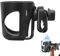 KM Getränkehalter für Kinderwagen Buggy,Universal Cup Holder,Baby Flaschenhalter,Fahrräder Becherhalter,Verstellbarer Kaffeehalter 360 Grad Drehung für Trolleys Mountainbikes und Rollstuhl (Schwarz)