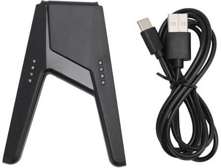 JHS-TECH Cargador de Controlador de Interruptor, Cargador Joycon portátil en Forma de V con Indicadores y Cable Tipo C Carga Mientras se Reproduce Switch Joycon Grip para Switch OLED (Black)