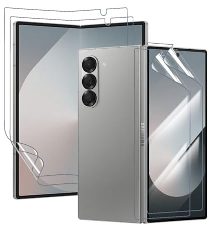 Hhfcryst Film Hydrogel de Protection pour Samsung Galaxy Z Fold 6, 2+2 Pièces TPU protections d'écran HD Transparent Souple(Verre non trempé)