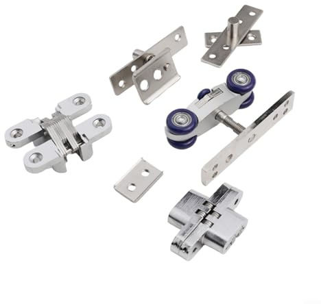 Eawfgtuw Falttür-Hardware-Set, Zinklegierung und Nylon-Schienenrolle für reibungsloses Gleiten, verdicktes Design mit verbesserter Tragfähigkeit, geeignet für Holz- und Falttüren