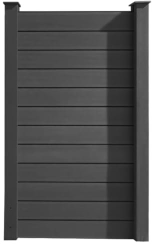 HORI Sichtschutzzaun Komplettset WPC Zaun Robuster Windschutz Moderner Gartenzaun Design Ideal für Garten & Terrasse Einfach zu Montieren - zum Einbetonieren - Anthrazit