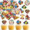 Blumomon 40Pcs Edible Building Blocks Party Cupcake Toppers Kids Birthday Baby Shower Party Supplies