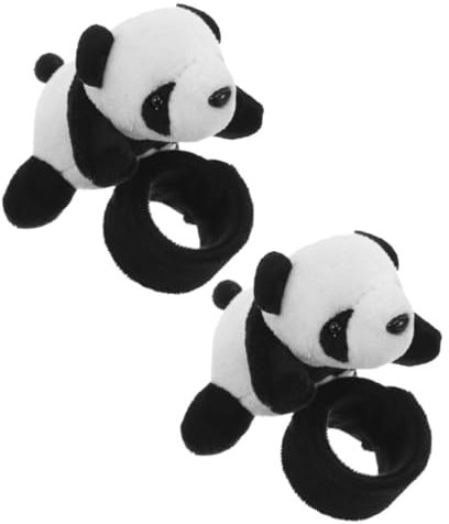 JUMPLAWN 2 Stück Panda Baumwoll Klatscharmbänder Lenkerdekoration Mountainbike Rennrad Plüsch Ornamente Fahrradzubehör Niedliche Ebene Motive Zum Aufklatschen Für Fahrradlenker