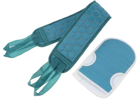 2 Stück Duschhandschuhe für Rücken Peeling Badegurt Blau