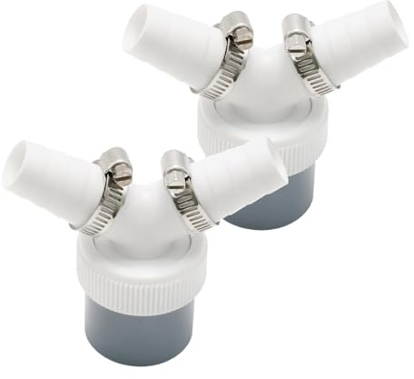 Hoypeyfiy 2 Stück Abfluss Waschmaschine Doppelanschluss, DN 40,Waschmaschine Abfluss Adapter Y-Adapter für Geschirrspüler, 18-24 mm und Abgang 40mm Rohr mit Schlauchschelle