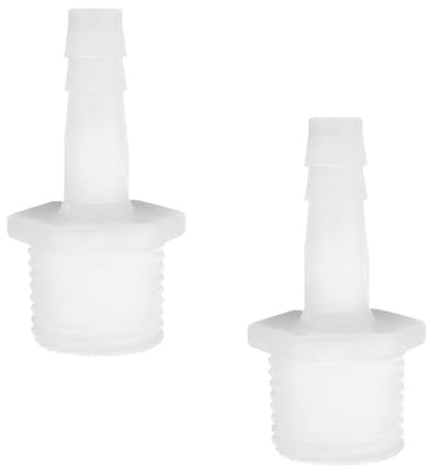 Qrity Lot de 2 Raccords Réducteurs de Tuyau en Plastique, 8mm OD Cannelé x G1/2 Mâle, Adaptateur de Connecteur pour Aquarium Fish Tank