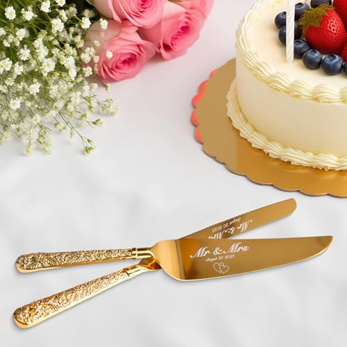 toyofmine Set di 2 pezzi per tagliare e servire la torta nuziale