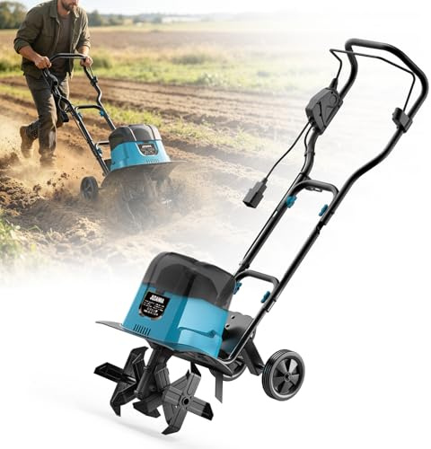 Akku Gartenfräse für Makita 18V Akku, Elektrisch Bodenhacke Motorhacke | 1600W, 36cm Arbeitsbreite 18cm Arbeitstiefe (ohne Akku, Doppeltes Batteriefach) mit Sicherheitsschalter, Transporträder
