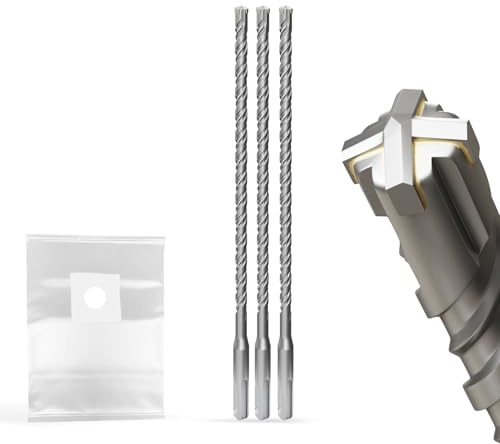 SDS Plus Drill Bit Set 8 mm x 260 mm for Concrete, Masonry & Stone - 3 Pieces, Durable and Powerful