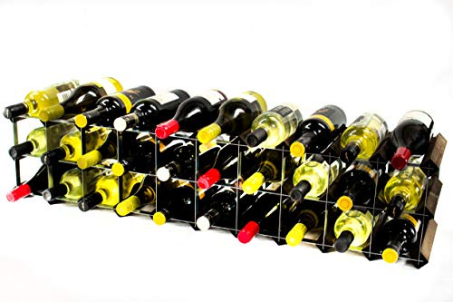 Classic 20/30 Bottle Dark Oak Stain Wood/galvanised Metal Wine Rack | Ready Assembled