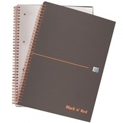 Black n Red Book Wirebound Smart Ruled and Perforated 90gsm 140 Pages A4 Matt Black Ref L66075 [Pack of 5]