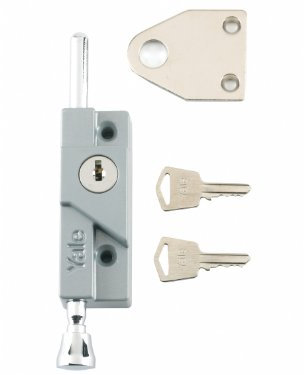 Yale V-8K116-SE Bullone Multiuso per Porta, Adatto per Fissare Porte scorrevoli in Alluminio Singole o Doppie, Smalto Argento