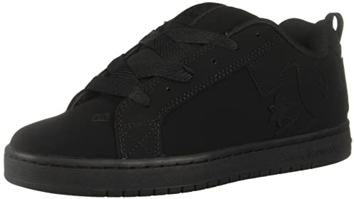 DC Men's Court Graffik Sneaker,Black/Black/Black,5 M US, 5 M US