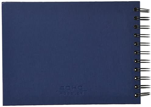 Rössler Papier 1329452900 - S.O.H.O. Álbum de fotos Wire-O 195 x 145 mm, 40 páginas negras, azul marino, 1 unidad