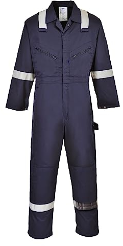 Portwest F813 Iona Polycotton Safety Work Coverall Navy, XL