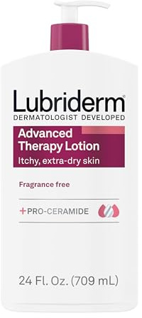 Lubriderm Advanced Therapy Fragrance Free Moisturizing Hand & Body Lotion + Pro-Ceramide, Intense Hydration for Itchy, Extra Dry, & Sensitive Skin, Non-Greasy, Hypoallergenic, 24 fl. oz