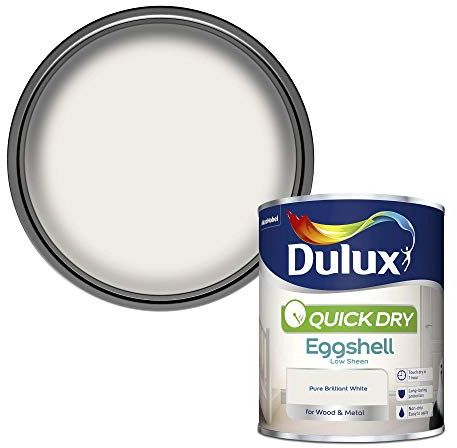 Dulux Quick Dry Eggshell Paint For Wood And Metal - Pure Brilliant White 750 ml