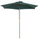 Outsunny Ombrellone da Giardino 2.5x2.3m, Ombrellone Parasole a 6 Stecche in Legno e Poliestere, Verde Scuro