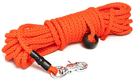 Mystique® Nylon Feldleine rund 7mm neon orange 30m Scherenkarabinerhaken