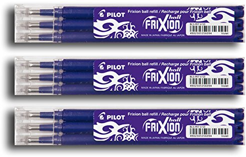 Pilot Frixion Tintenroller-Ersatzminen radierbar (9er Set, violett)
