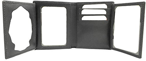 YOJAN PIEL | Cartera Portaplaca En Cuero para Policía Nacional (100% Piel, Negro) | Complementos para Hombre de Estilo Atemporal y Elegante Originales