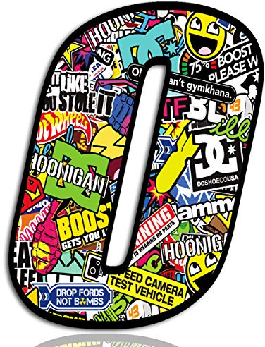 Biomar Labs® Startnummer Nummern Auto Moto Vinyl Aufkleber Bomb Sticker Stickerbomb Motorrad Motocross Motorsport Racing Nummer Tuning 0, N 200