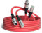 NUOSIYA 2 Pack XLR Cable, 10M/33ft Balanced Microphone XLR Male to Female Extension Cable XLR Jack Extender Cord for Studio Recorder, Mic, Mixer, Speaker System, Phantom Power(Red)
