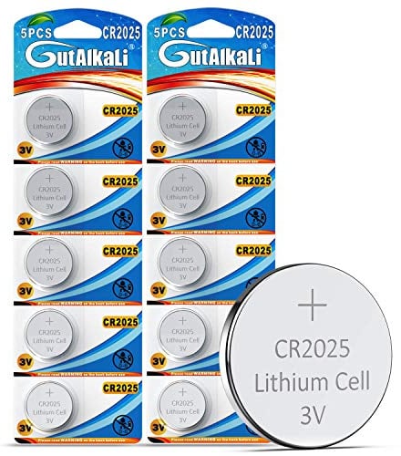 GutAlkaLi 10 Stück CR2025 3V Batterien Lithium Knopfzellen Elektro CR 2025 Lithium