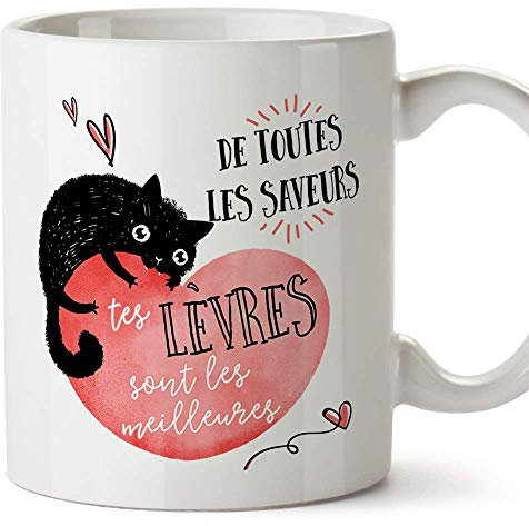 Mugffins Mug/Tasse Saint Valentin (Je t'aime) - De Toutes Les Saveurs - Idées Cadeaux Romantique pour Amoureux/Petits Amis/Copains