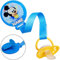 alles-meine.de GmbH Schnullerkette/Schnullerhalter - mit Clip & Stoffband - - Mickey Mouse - inkl. Name - BPA frei - Klett - blau Kette - Stoff - Schnuller - Spielzeughalter / ..