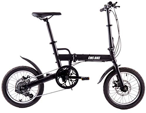 NANANA 16/20-zoll-faltrad, Kleines Tragbares City-falt-Mini-kompaktfahrrad, Leichtes Mini-klapprad, Sport & Freizeit Fahrrad Faltrad, Cityräder für Damen & Herren, 140x100x56 cm,Schwarz