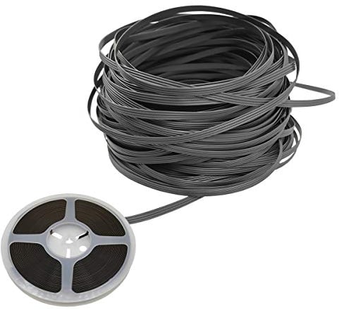 RNY Amor Grau mit geripptem Kunststoff-Rattan, synthetisches Korbgeflecht, Reparaturmaterial zum Stricken und Reparieren, Rattanstuhl, Tischkorb (dunkelgrau, 15,2 m)