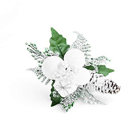 Amosfun Tannenzapfen Fichte Christmas Cuttings Dekorationen Weihnachtsbaum Ornament (weiß)
