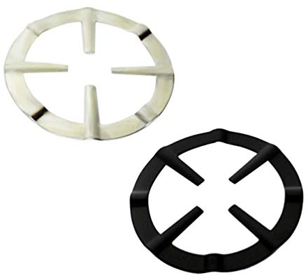 Cabilock 2pcs Non Slip Iron Stove Trivets for Kitchen Wok Moka Pot Stove Stand Support Ring Cooktop Range Pan Holder Stand Stove Rack Milk Pot Holder for Gas Hob Black Silver