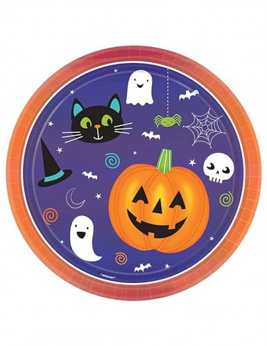 Amscan 9907443 - Halloween Friends Party Paper Plates - 8 Pack